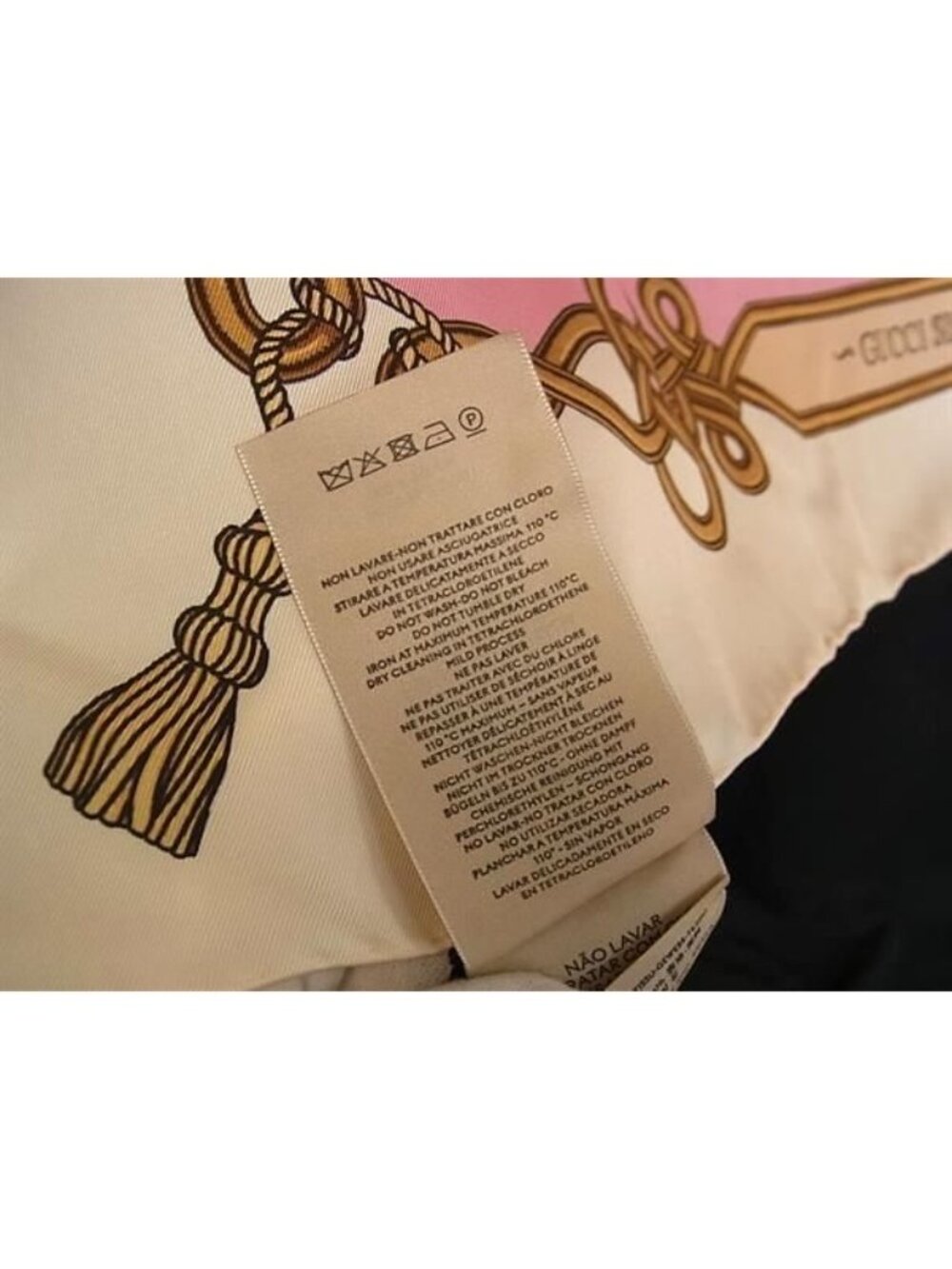 Gucci Silk Large Scarf Shawl Pink Multicolor - Picture 5 of 6